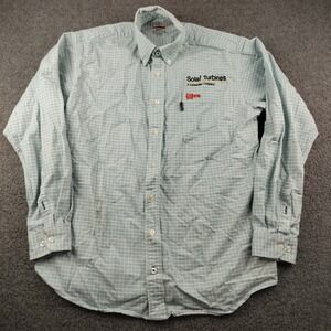 Bulwark FR Shirt Button Down Mens Small Flame Resistant Blue Plaid